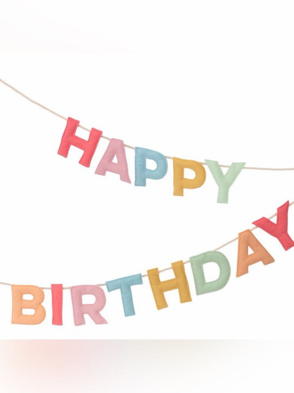 Meri Meri Pastel 'HAPPY BIRTHDAY' Felt Letter Banner - Multi Color
